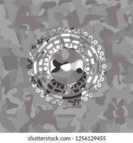 bow tie icon on grey camo texture