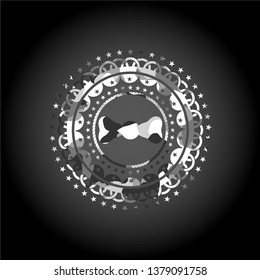 bow tie icon on grey camo texture