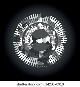 bow tie icon on grey camouflage texture