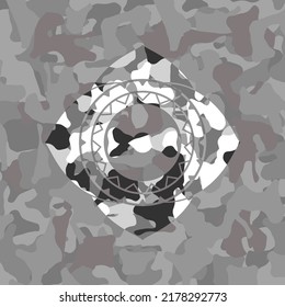 bow tie icon on grey camo texture. 