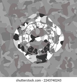 bow tie icon on grey camouflage texture. 