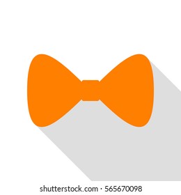 Bow Tie icon. Orange icon with flat style shadow path.