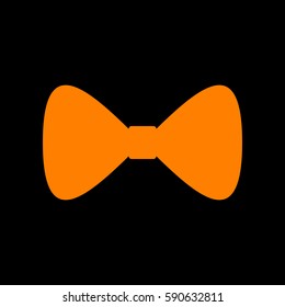 Bow Tie icon. Orange icon on black background.