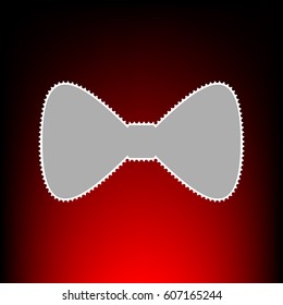 Bow Tie Icon. Postage Stamp Or Old Photo Style On Red-black Gradient Background.
