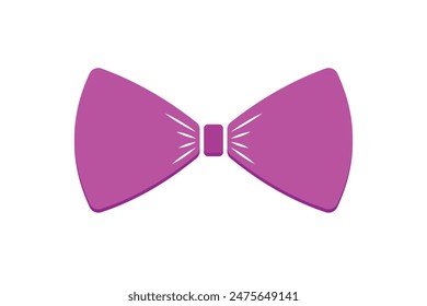 Bow tie icon. Purple formal male neck tie symbol isolated on white background. Vector illustration.