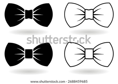 bow tie icon set. Black bow tie vector isolated on white background. Illustration of bow tie icon.