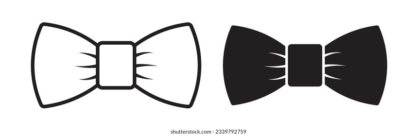 Bow Tie Icon set. símbolo vector de corbata de la mariposa. señal de la línea de cinta de bowtie.