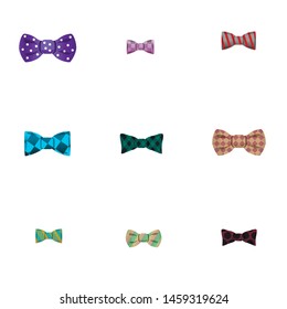 Bow tie icon set. Cartoon set of 9 bow tie vector icons for web design isolated on white background