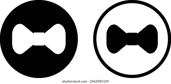 Bow tie icon set in two styles isolated on white background . Vector illustration