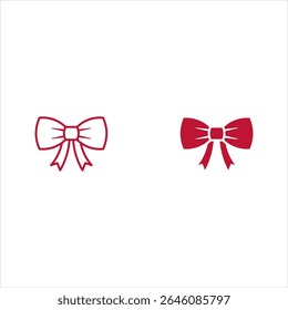 bow tie icon set vector. Linear style sign for mobile concept and web design. bow tie symbol illustration. Pixel vector graphics - Vector.