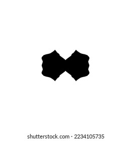 Bow tie icon. Simple style man fashion poster background symbol. Bow tie text frame. Bow tie logo design element. Bow tie t-shirt printing. Vector for sticker.