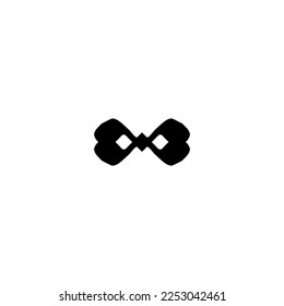 Icono de corbata de doblar. Sencillo símbolo de fondo de afiche de moda masculino. Bow el marco de texto de la corbata. Elemento de diseño del logotipo de corbata de arco. Impresión de camisetas con corbata de vaca. Vector para pegatinas.