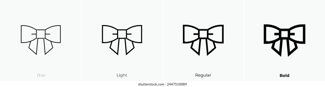 bow tie icon. Thin, Light Regular And Bold style design isolated on white background