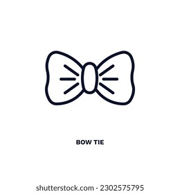 bow tie icon. Thin line bow tie icon from clothes and outfit collection. Outline vector isolated on white background. Editable bow tie symbol can be used web and mobile