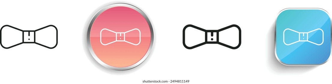 bow tie icon. Thin Linear, Regular and Button Style Design Isolated On White Background