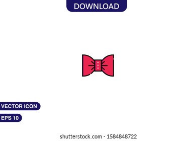 Bow tie icon in trendy flat style isolated on white background vector illustration