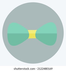 Bow Tie Icon in trendy flat style isolated on soft blue background