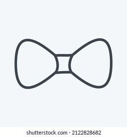 Bow Tie Icon in trendy line style isolated on soft blue background