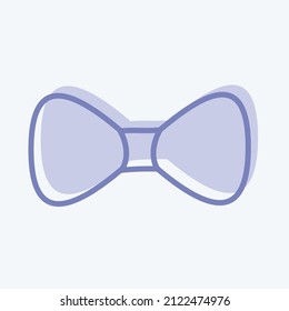 Bow Tie Icon in trendy two tone style isolated on soft blue background