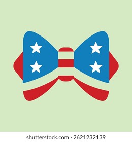 Bow Tie Icon Vector Art – 4th of July Patriotic Bow Tie Design Illustration
