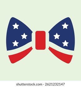 Bow Tie Icon Vector Art – 4th of July Patriotic Bow Tie Design Illustration
