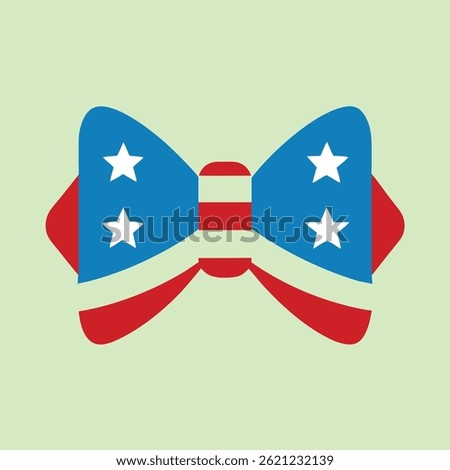 Bow Tie Icon Vector Art – 4th of July Patriotic Bow Tie Design Illustration