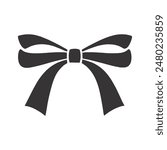 Bow Tie icon Vector Black, Bow Icon in silhouette, Bow outline for coloring on a white background Vector sillouette