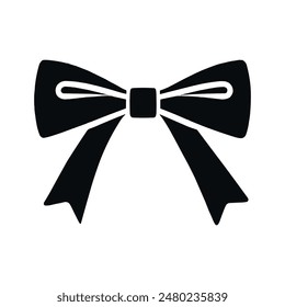 Bow Tie icon Vector Black, Bow Icon in silhouette, Bow outline for coloring on a white background Vector sillouette