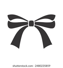 Bow Tie icon Vector Black, Bow Icon in silhouette, Bow outline for coloring on a white background Vector sillouette