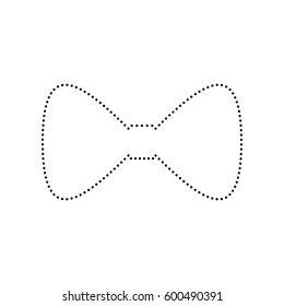 Bow Tie icon. Vector. Black dotted icon on white background. Isolated.