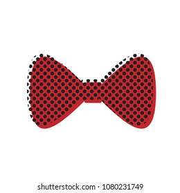 Bow Tie icon. Vector. Brown icon with shifted black circle pattern as duplicate at white background. Isolated.