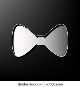 Bow Tie icon. Vector. Gray 3d printed icon on black background.