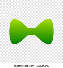 Bow Tie icon. Vector. Green gradient icon on transparent background.