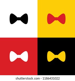 Bow Tie icon. Vector. Icons of german flag on corresponding colors as background.