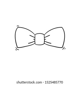 bow tie icon vector illustration with handdrawn doodle style