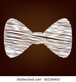 Bow Tie icon. Vector illustration with chalk effect