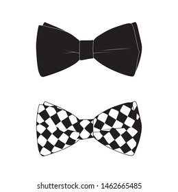 bow tie icon vector isolated man on white background Black silhouette Illustration - Vector