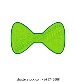 Bow Tie icon. Vector. Lemon scribble icon on white background. Isolated