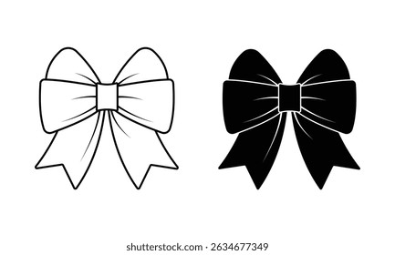Bow tie icon. Bow Tie Vector Icon. Wedding Party Stickers and Birthday Party Decorations in Handmade Style. Bow Tie icon collection. cartoon bow knots, Trendy hair braiding.