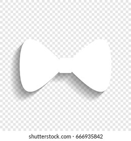 Bow Tie icon. Vector. White icon with soft shadow on transparent background.