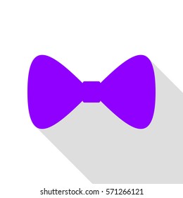 Bow Tie icon. Violet icon with flat style shadow path.