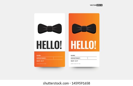 Bow Tie Illustration Flat Style Design ID Card