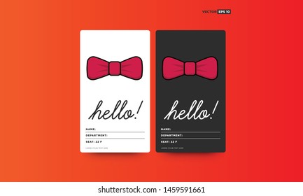 Bow Tie Illustration Flat Style Design ID Card