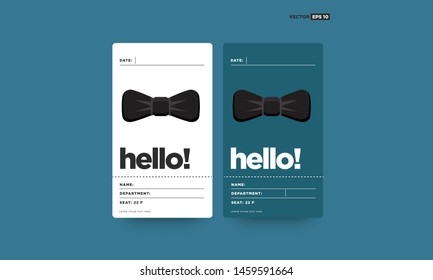 Bow Tie Illustration Flat Style Design ID Card