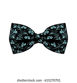 Bow tie. Island Paradise and black color. Vector illustration