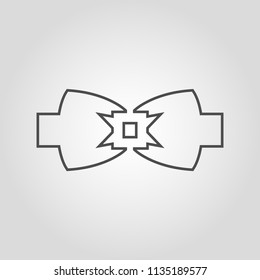 Bow tie isolated flat linear vector icon 