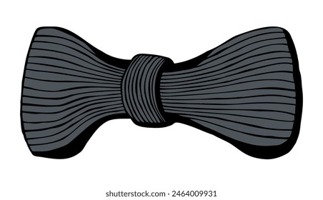 Bow tie isolated on white background. Hand drawn in cartoon style