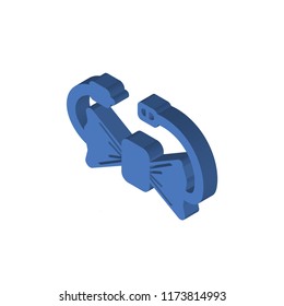 Bow tie isometric left top view 3D icon