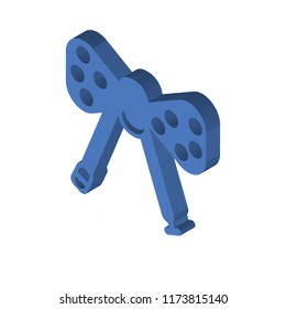 Bow tie isometric left top view 3D icon