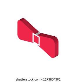 Bow tie isometric left top view 3D icon